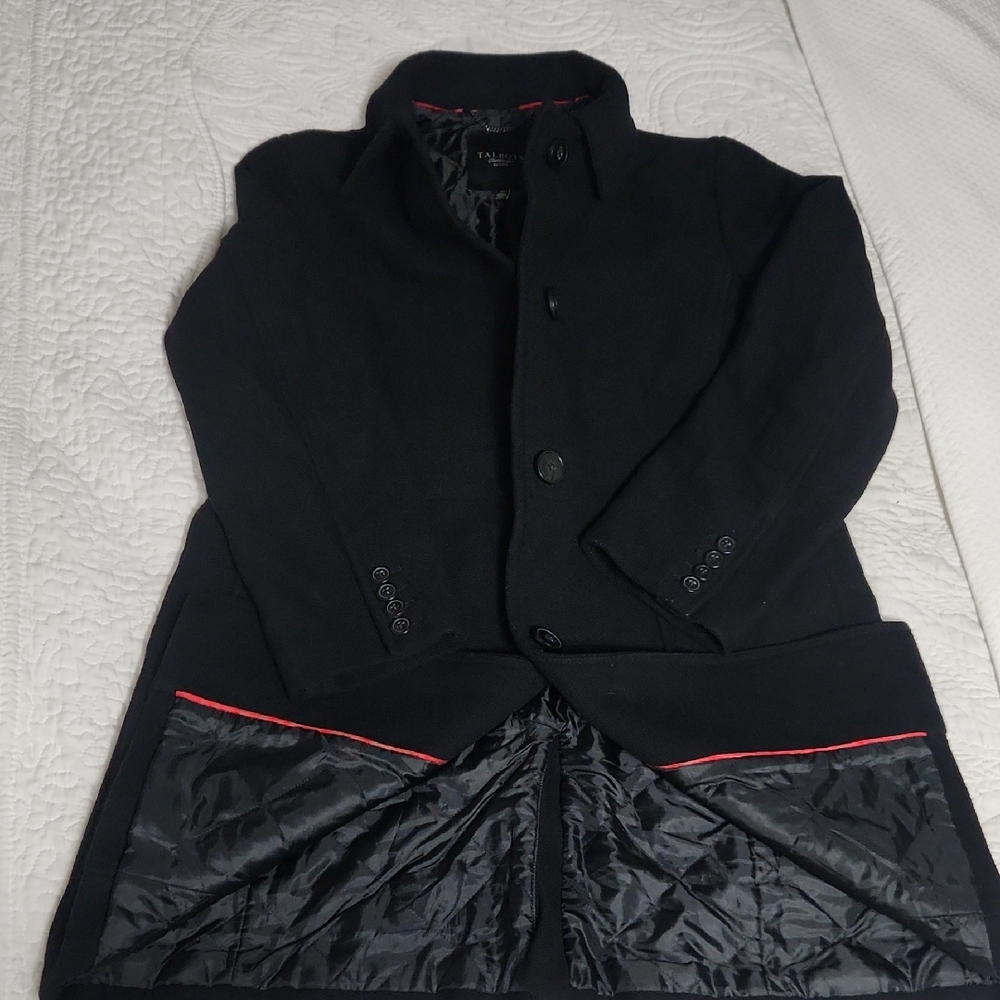 TALBOTS Dark Pea Coat with Red Accents Or BEST OFFER